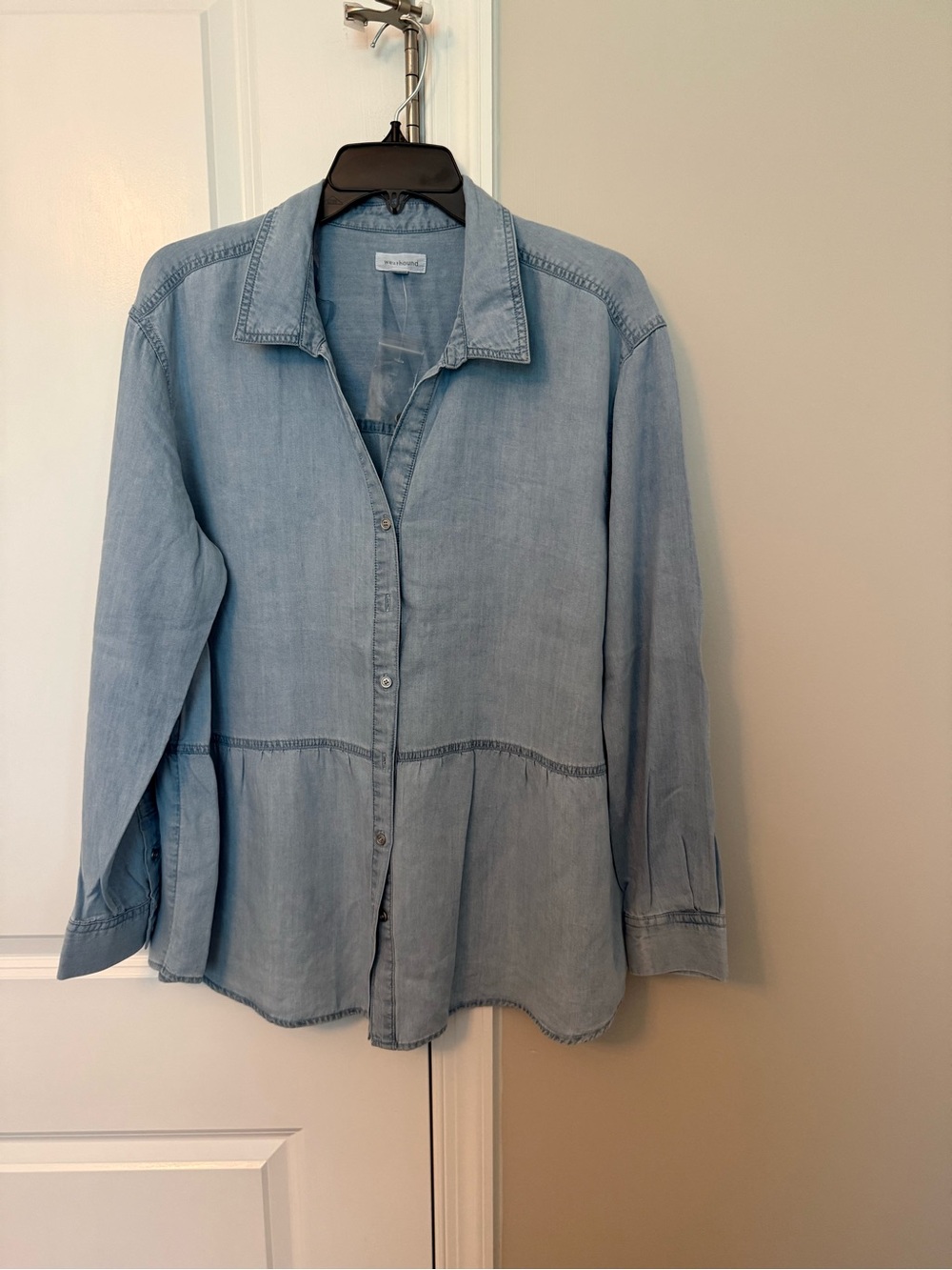 Westbound Light Blue Denim-Style Button Down Shirt